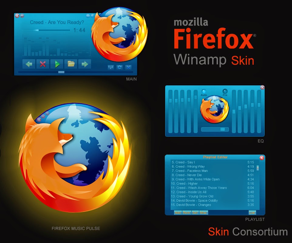 Mozilla Firefox Skin for Winamp Windows Skin Packs