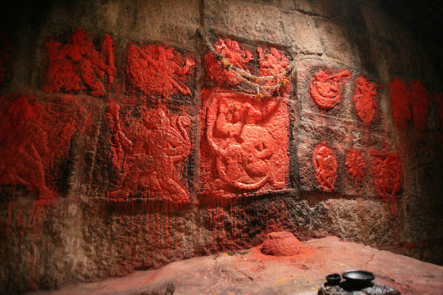 Ramdoss Jail in Golconda Fort with carvings of Hanuman