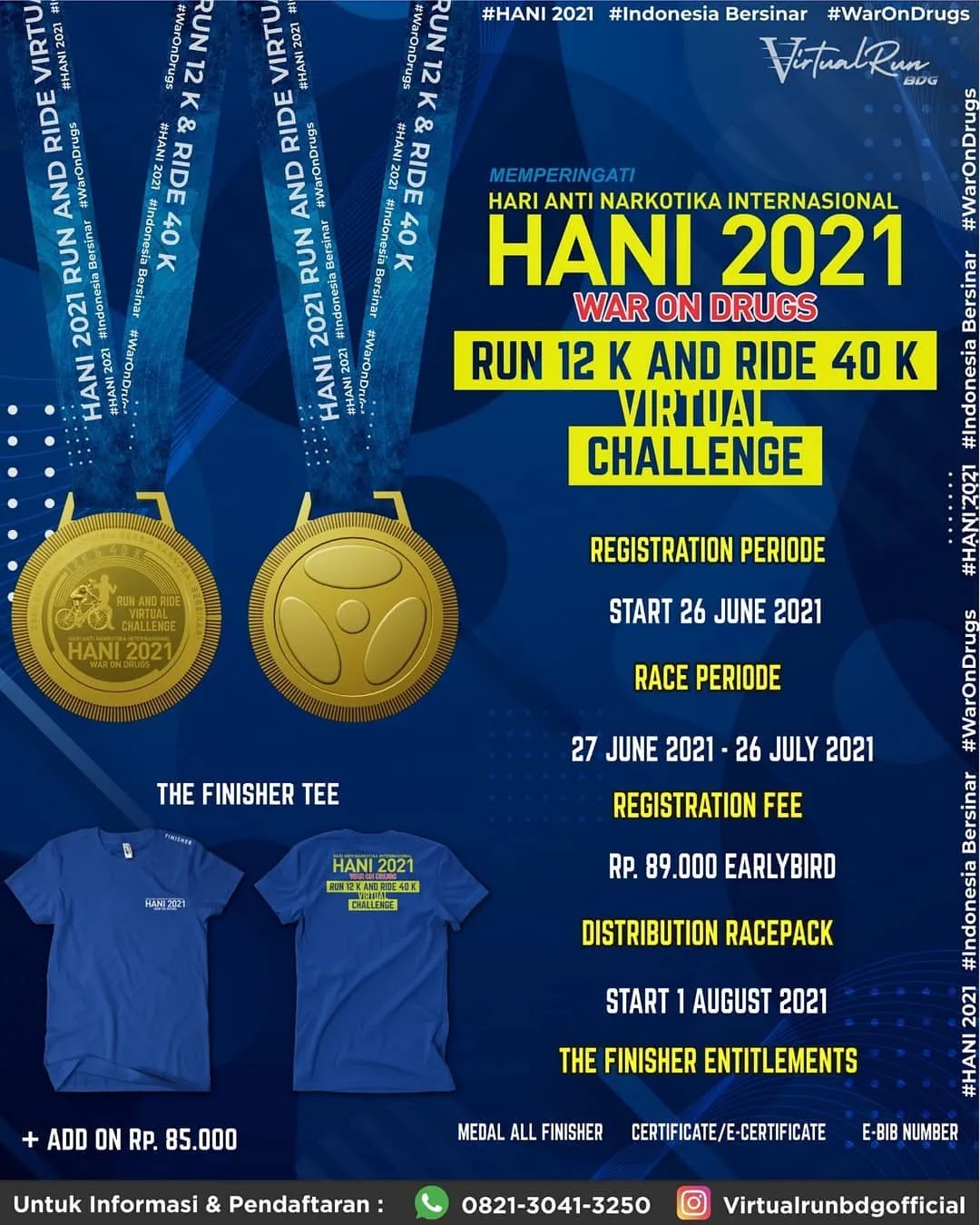 🔍 Virtual Run & Ride - Hari Anti Narkotika Internasional • 2021 Virtual Run & Ride - Hari Anti Narkotika Internasional • 2021