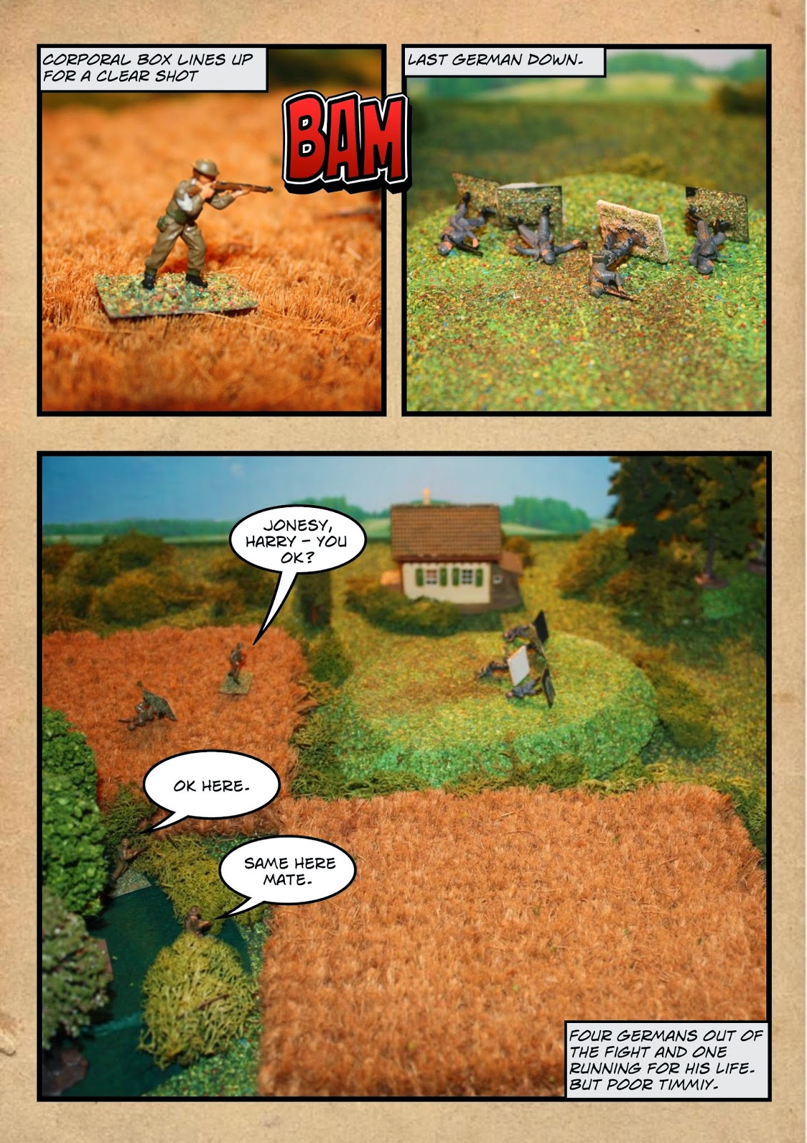 Shaun's Wargaming with Miniatures NUTS Comic WW2 battle report Cheux