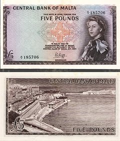 Maltese QEII £5 Note