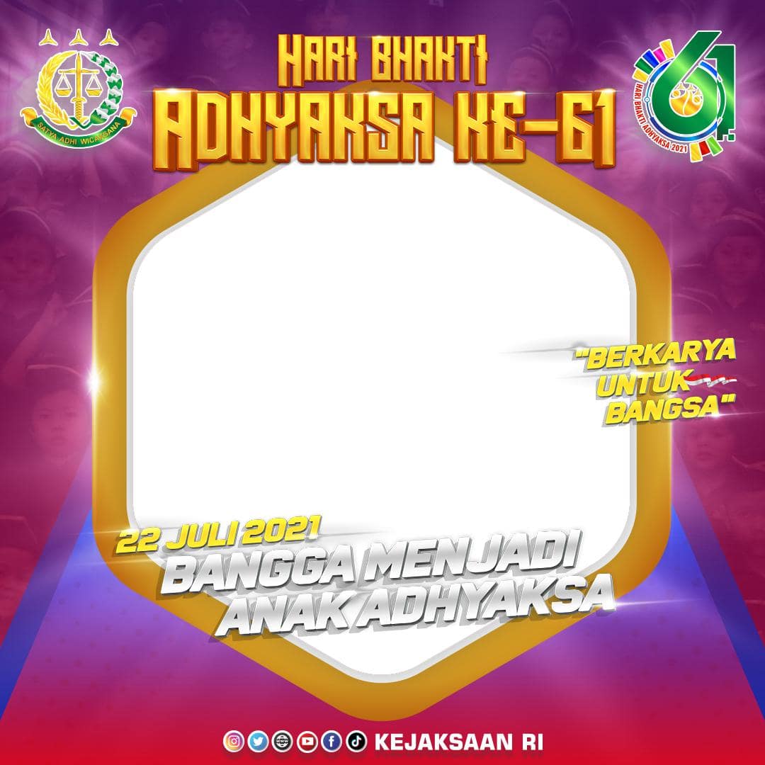 Template Background Frame Bingkai Foto Twibbon Hari Bhakti Adhyaksa 2021 Versi Anak - Hari Kejaksaan Nasional