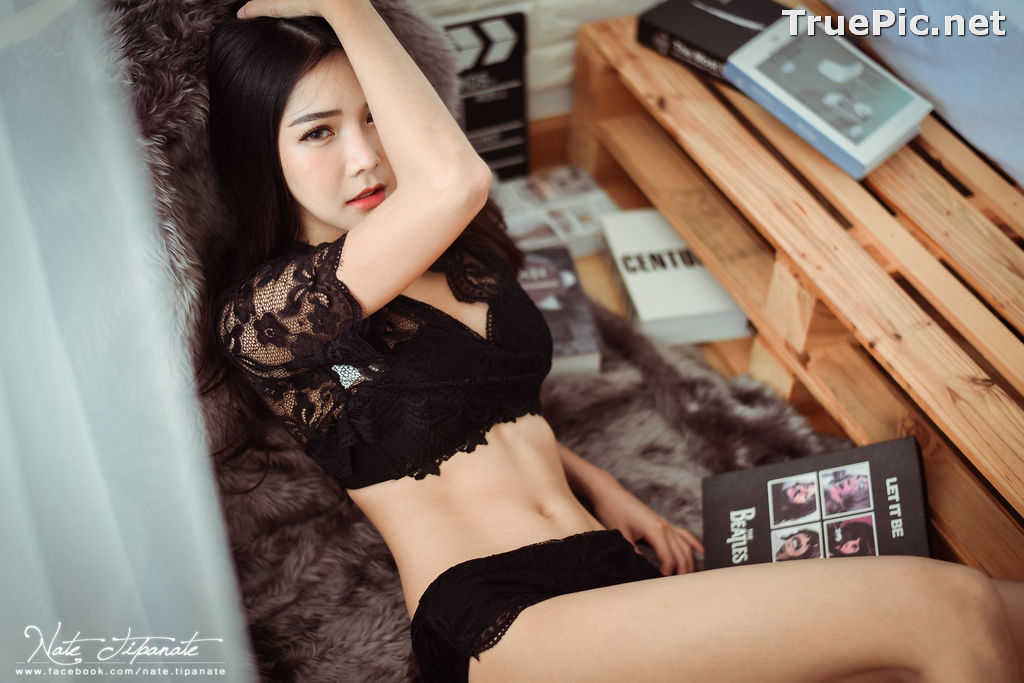 Image Thailand Model - Phitchamol Srijantanet - Black and White Lace Lingerie - TruePic.net - Picture-27