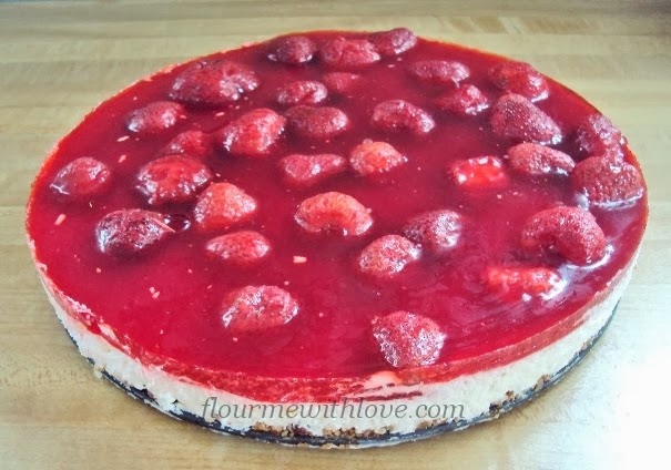 A lower carb, sugar-free strawberry jello dessert with real whipped cream!