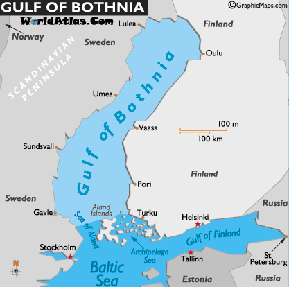 Ботнический залив карта