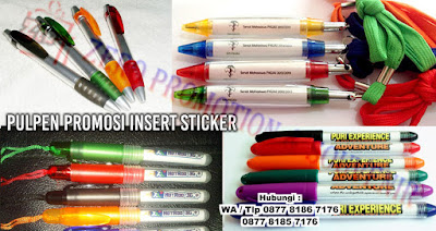 pen insert stiker, pulpen insert stiker, pen promosi, souvenir pen, jual pen promosi, barang promosi, souvenir kantor