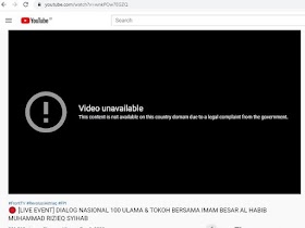 YouTube Batasi Kanal Front TV, Blokir Video Dialog Reuni 212: "Atas Permintaan Pemerintah"