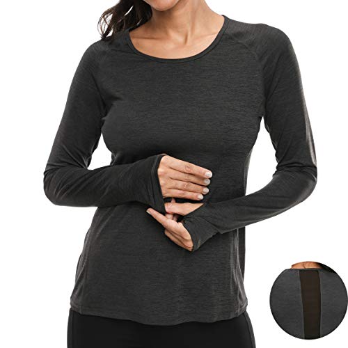 long sleeve yoga top with thumb holes