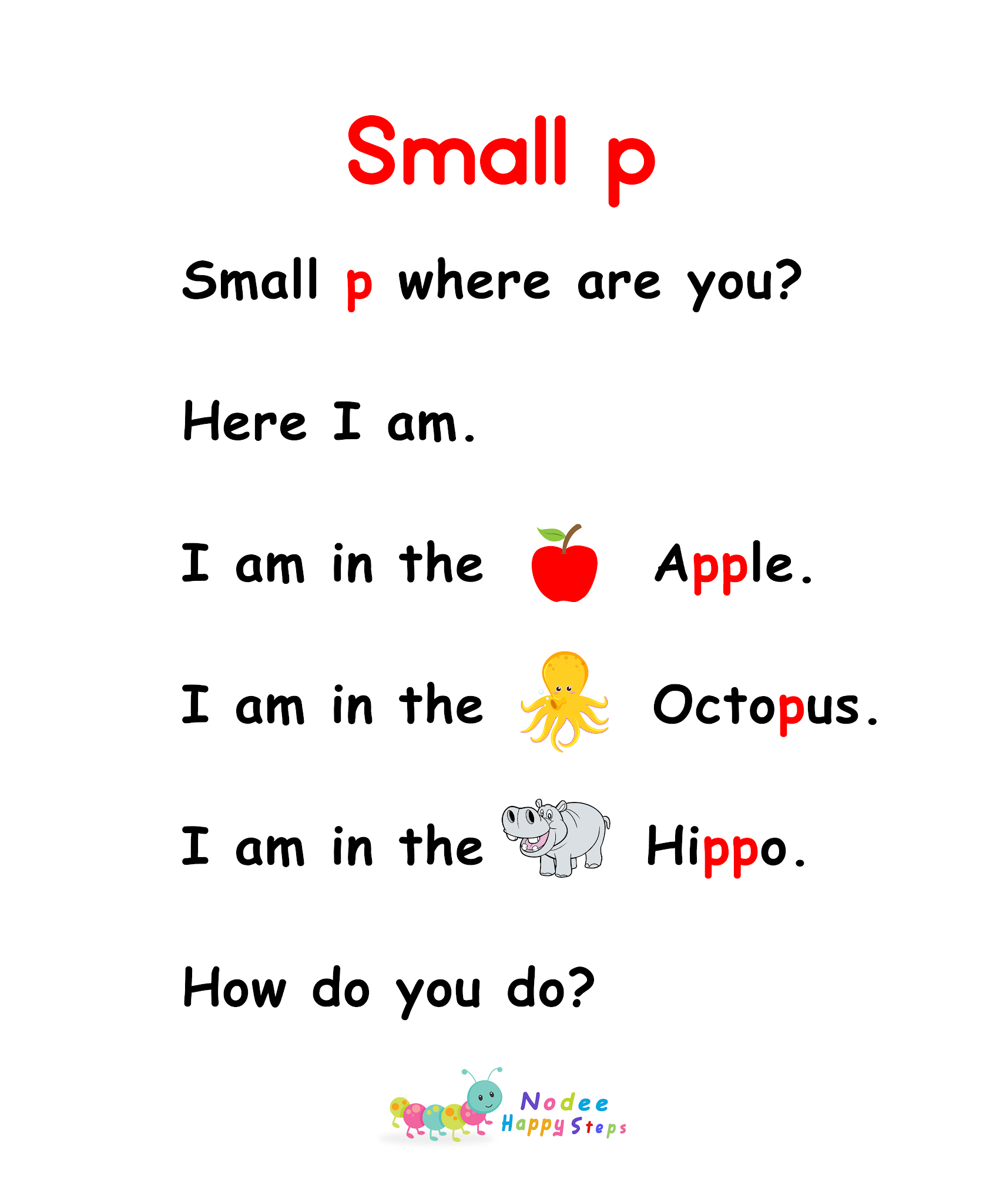 Letter P 'UppercaseLowercase' Alphabet Stories Reading