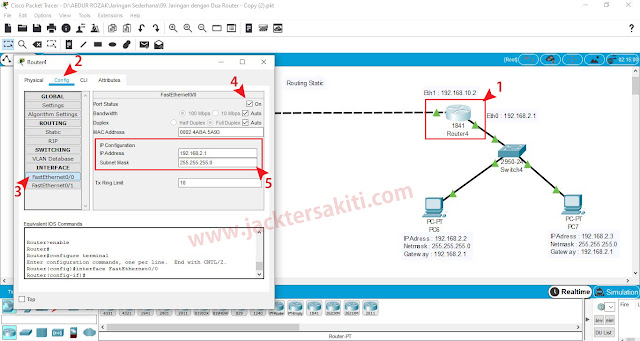 Cara Konfigurasi Routing Static dengan Dua Router di Cisco Packet Tracer Cara Konfigurasi Routing Static dengan Dua Router di Cisco Packet Tracer