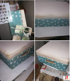caja de madera con stencil