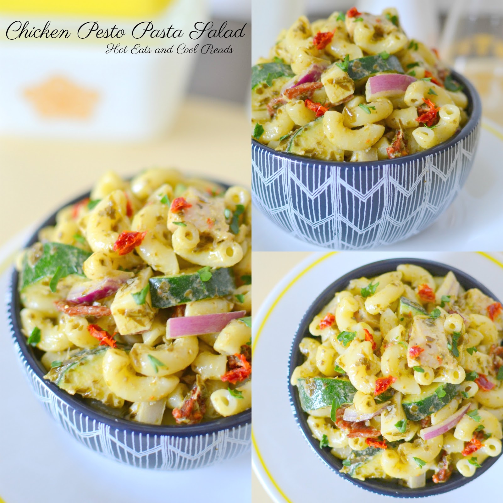 This elbow macaroni pasta salad is packed with chicken, bacon, sun dried tomatoes, zucchini and so much more! Great for any summer picnic or barbecue and a great way to use rotisserie chicken!