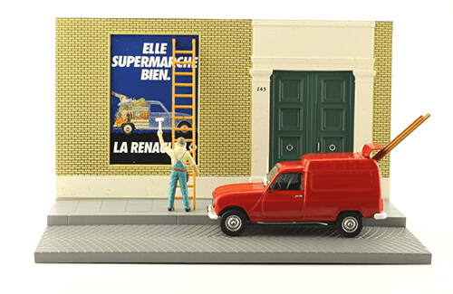 les plus beaux véhicules utilitaires, renault 4 f6 1:43 poseur d'affiches