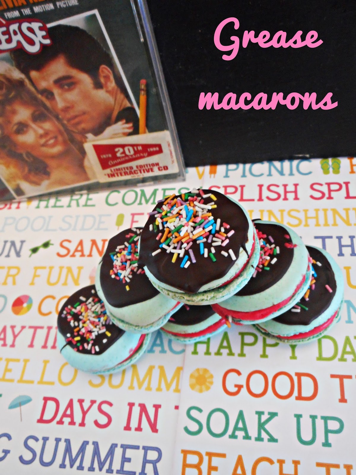 La hondonada de los dulces Reto macarons de cine....."Grease"