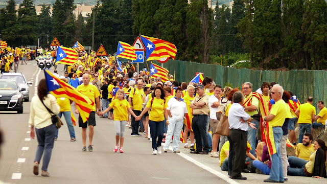 Manifestación del 11 de septiembre (día Nacional de Cataluña) de 2013,  cadena humana "la via catalana".