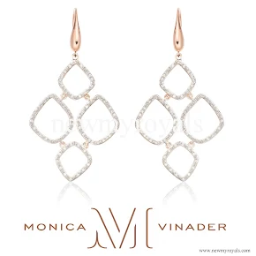 Kate Middleton jeweler Monica Vinader Riva Diamond Cluster Drop Earrings