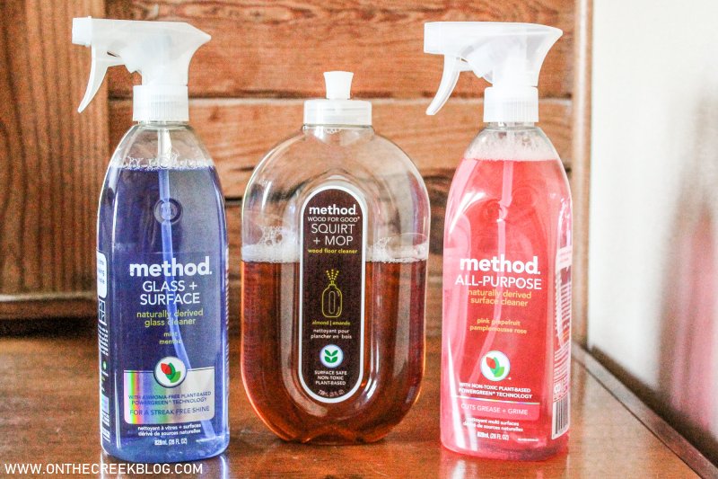 A review of all natural cleaners, plant based cleaning products. Products tested are the Method brand cleaners. | On The Creek Blog