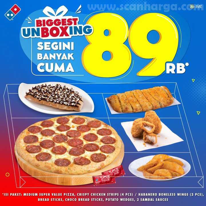 Promo Domino's Pizza Biggest Unboxing Harga Spesial 5 Menu