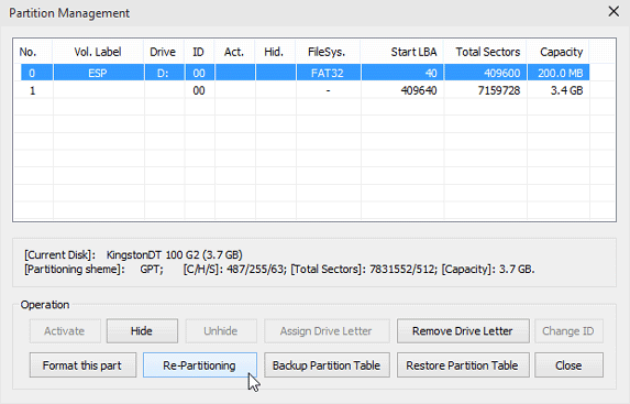 Booticeパーティションのセットアップ