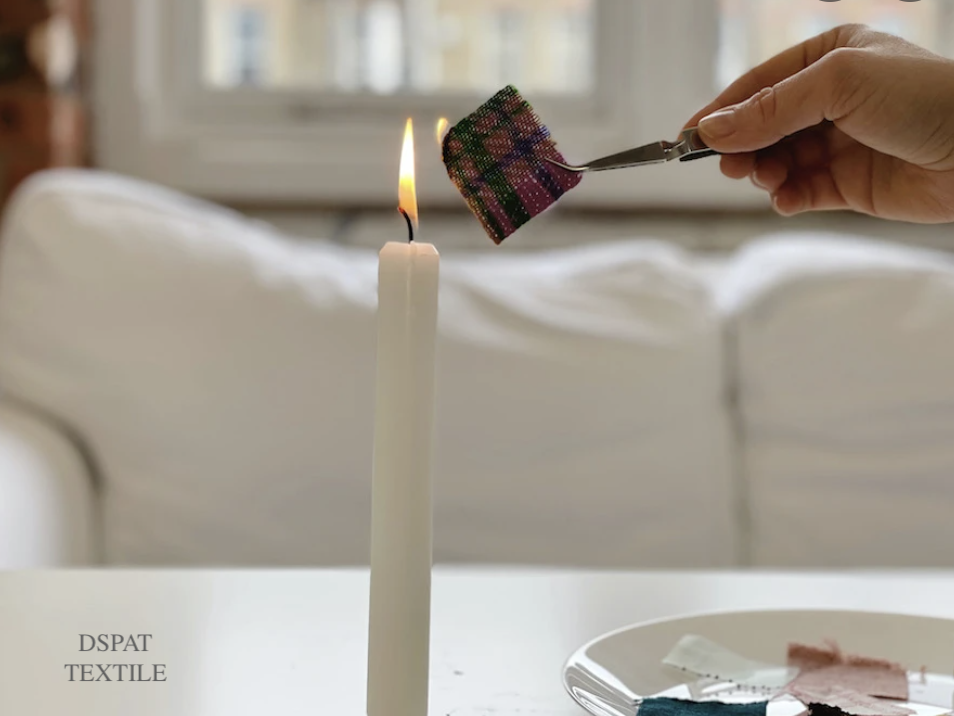 Burning test for fabric identification