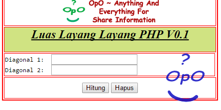 Menghitung Luas Layang Layang Dengan Menggunakan PHP Dan HTML