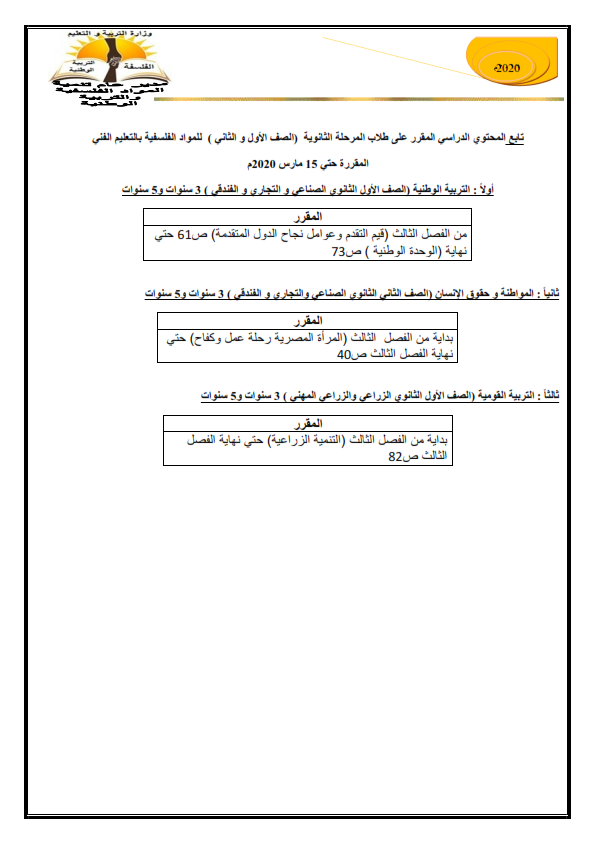 المناهج المقررة في المشروعات البحثية أو الإمتحانات من الصف الثالث الإبتدائي حتى الثالث الثانوي في جميع المواد حتى ١٥ مارس ٢٠٢٠  %2B%252813%2529_002