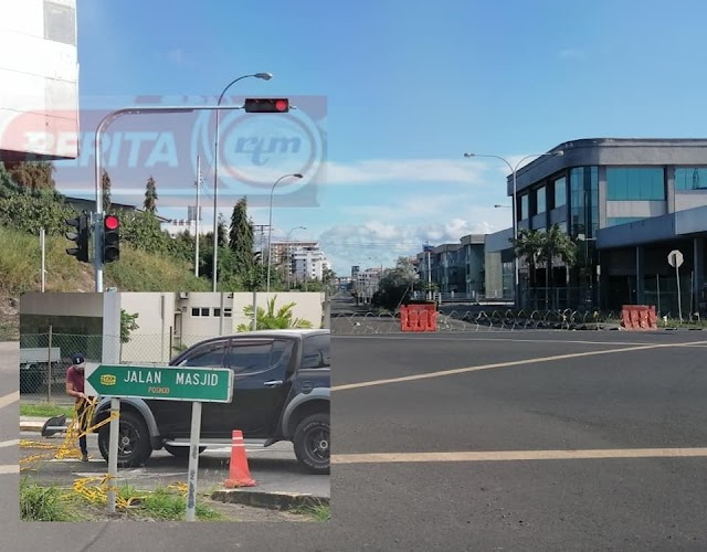 POLIS PASANG KAWAT DURI, LELAKI TEMPATAN LANGGAR PENUTUPAN JALAN DITAHAN 