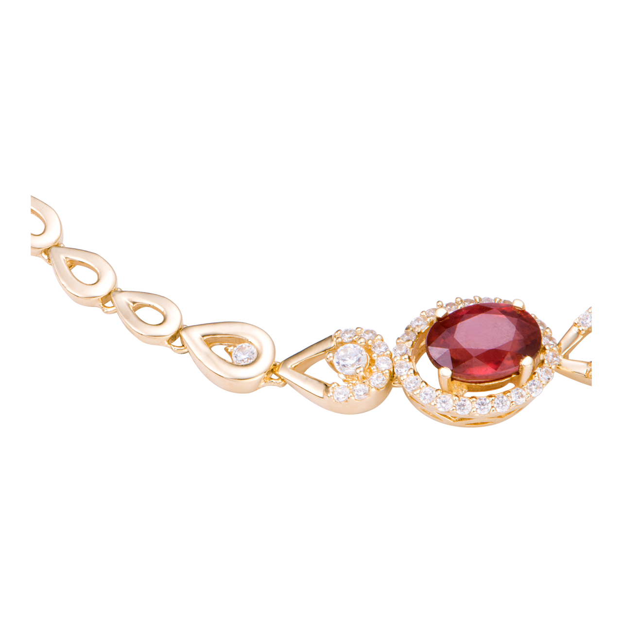 Lắc tay Vàng 18K đính đá Ruby PNJ RBXMY000028