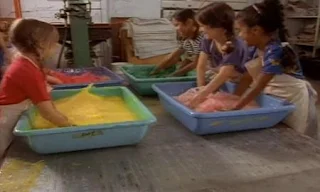 Jerry Nelson sings Papermaking Song. Papermaking Song is a song about making paper from old fabrics. Sesame Street Being Green