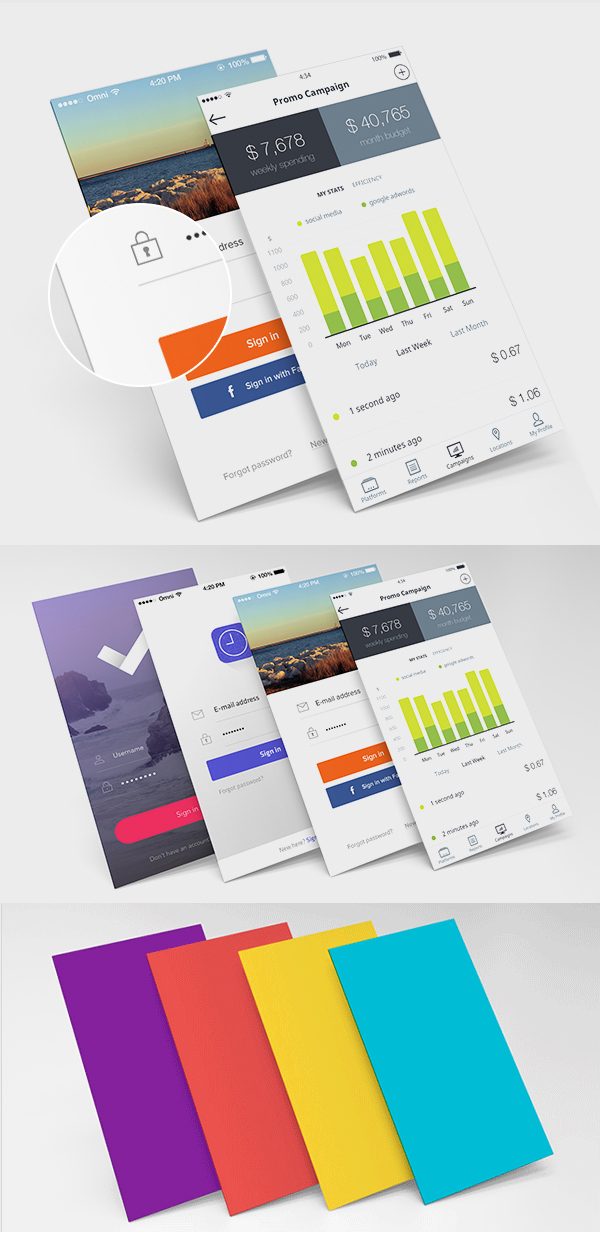 Free Perspective Screens MockUp PSD Freebies PSD
