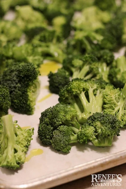 Roasted Broccoli with Garlic Cheese Sauce