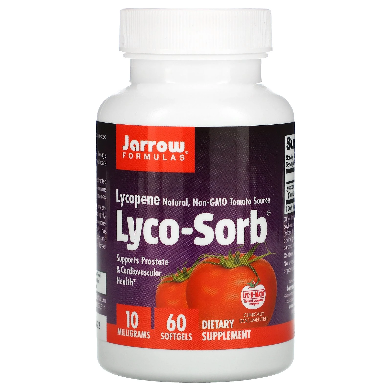 Jarrow Formulas, Lyco-Sorb, ликопин, 10 мг, 60 капсул