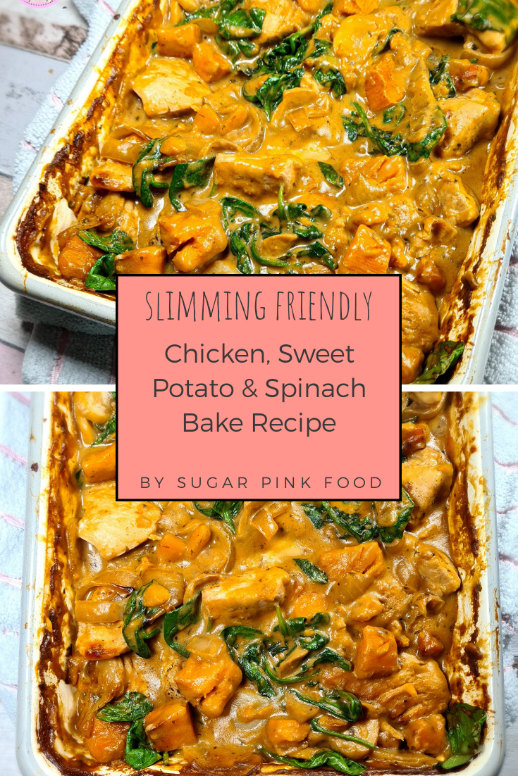 Chicken, Sweet Potato & Spinach Bake Recipe Slimming Friendly Sugar