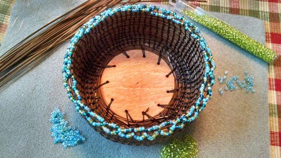 Beads, Baubles and Bracelets Beaded Pine Needle Basket