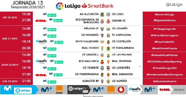 El Málaga - Leganés, el sábado 21 de Noviembre a las 14:00 horas