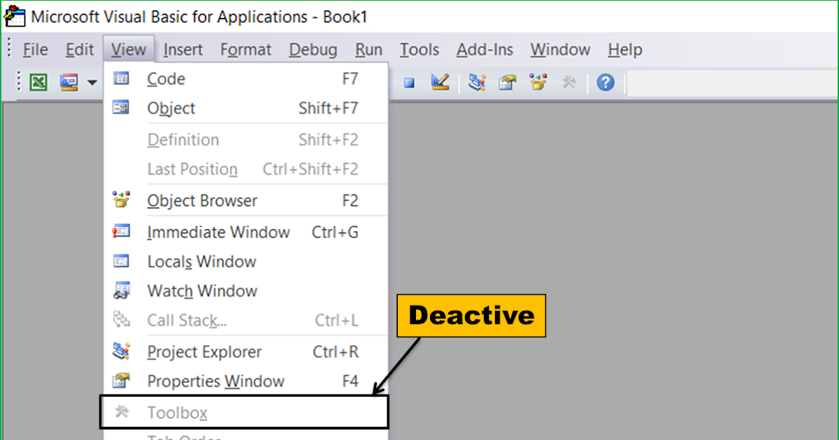 MS Excel and Excel VBA in Hindi: How to Open Tool Box in VBA
