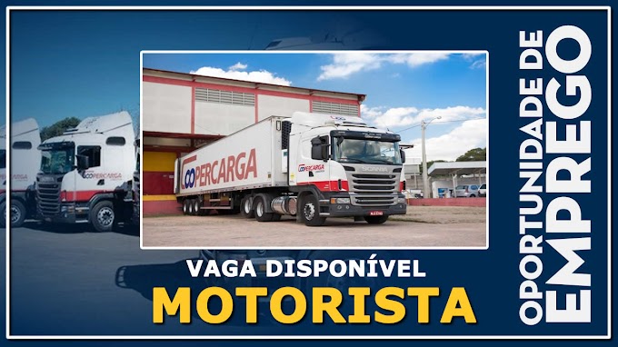 Coopercarga abre vagas para Motorista 