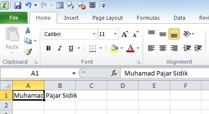 Cara Membuat Garis Tengah Pada Tulisan Di Excel