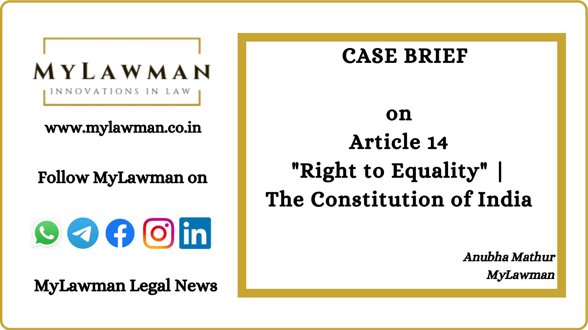 case study on article 14 of indian constitution