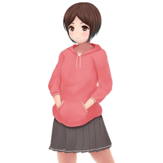 cute anime girl wearing hoodie