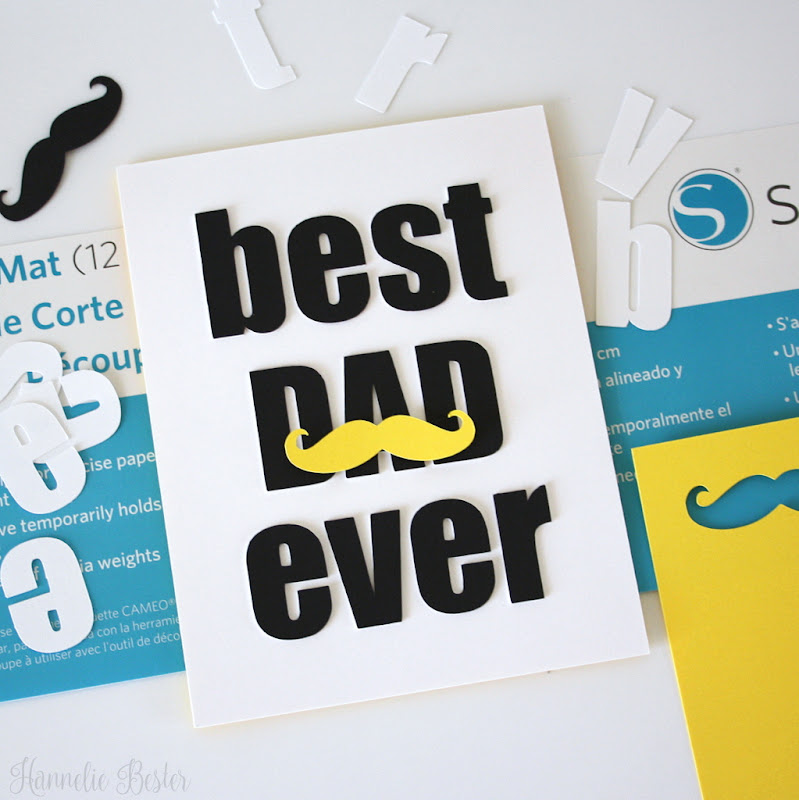 Poster style Father's day card - mustache