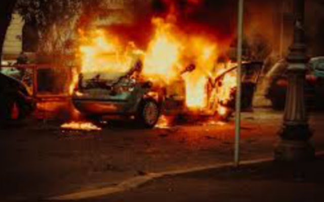 Unknown people set burning vehicle of JKAP pioneer in Srinagar: Officials