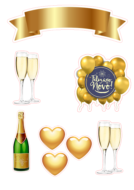 Happy New Year! Free Printable Cake Topper Happy New Year! Free Printable Cake Topper