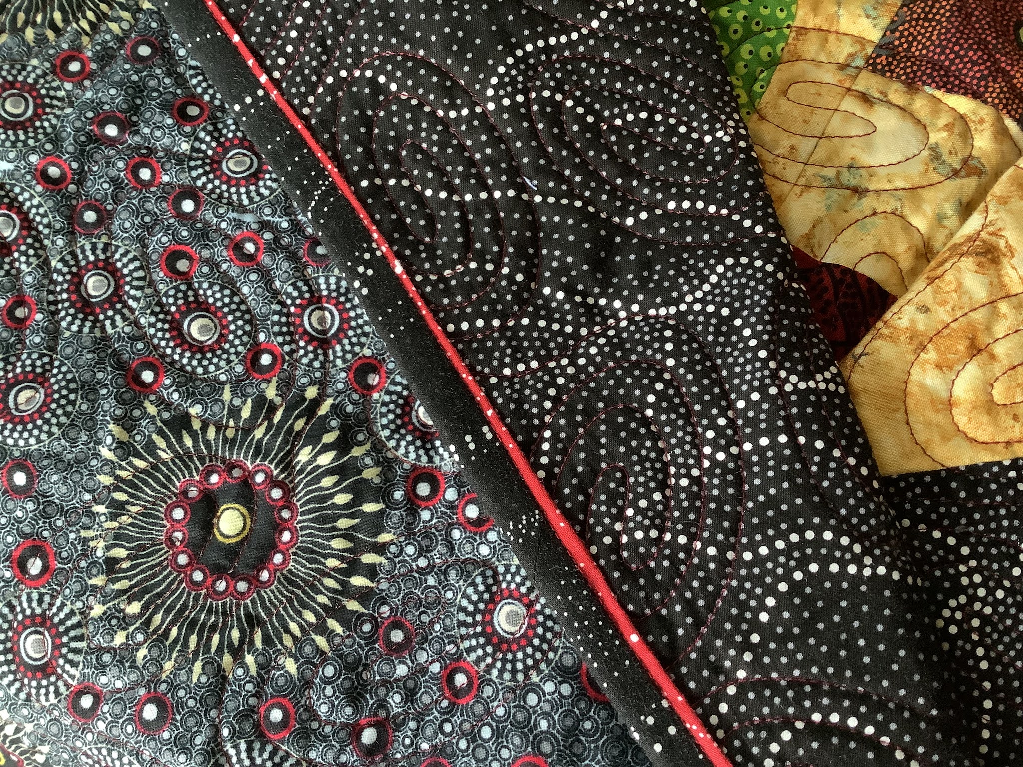 Fiber Antics by Veronica Hand sewing the hanging sleeve