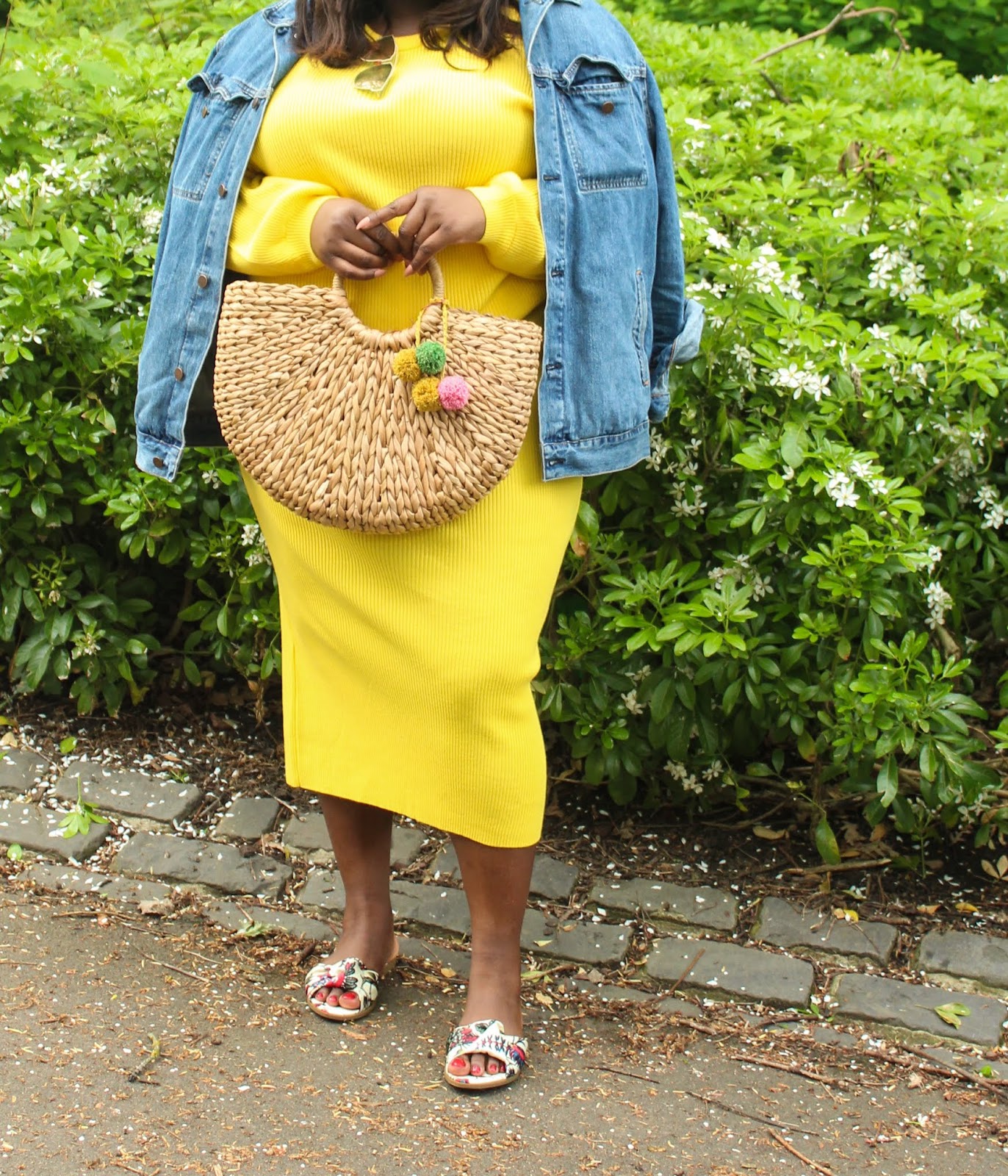 yellow denim co ord set