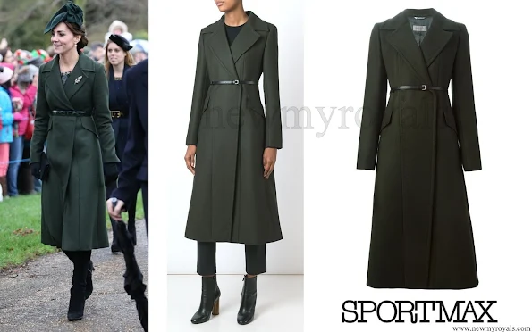 Catherine, Duchess of Cambridge wore Sportsmax Long Belted Coat