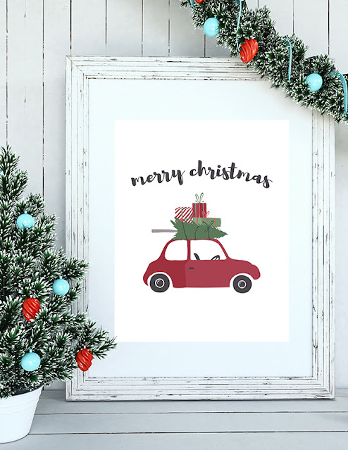 Christmas car tree printable
