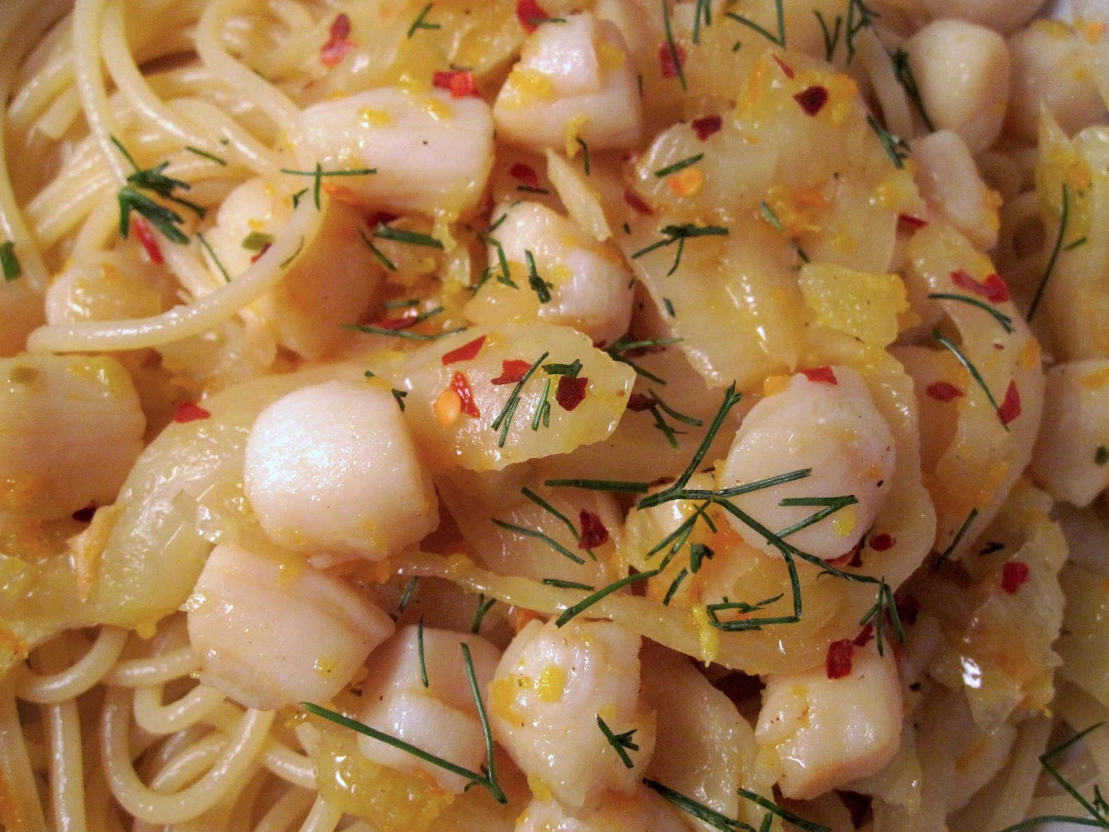 Detailed Bay Scallops And Pasta Recipe Wallpaper for Your Screen