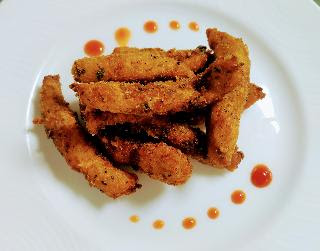 Serving chicken fingers for chicken fingers recipe