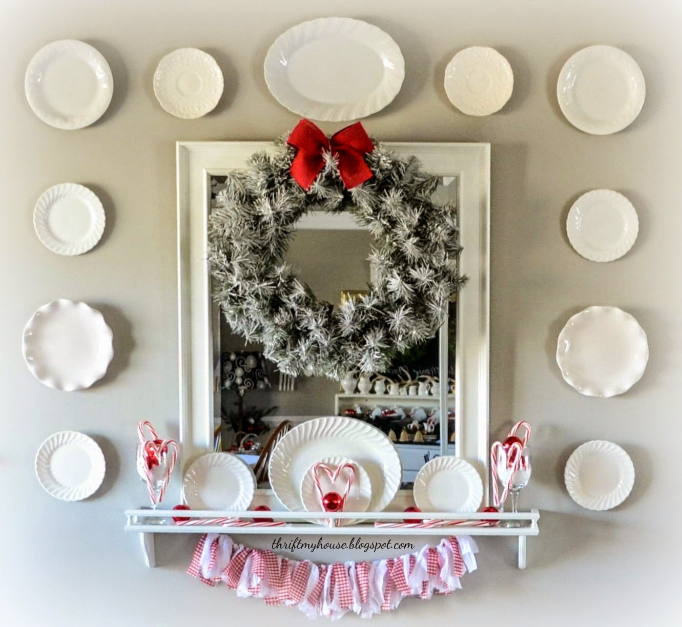 Thrift My House Slipcover Review and My Christmas Plate Wall